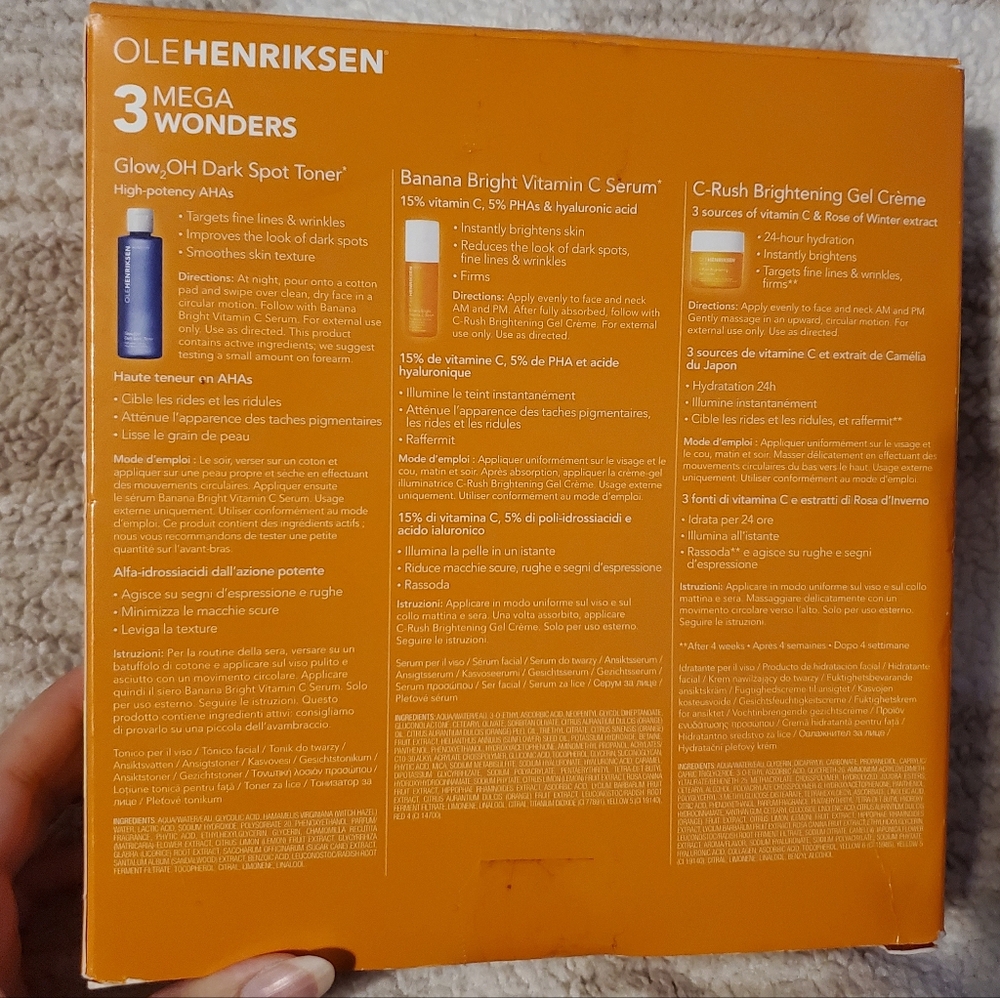 NIB Ole Henriksen 3 Mega Wonders: Tone, Brighten, & Moisturize Set (3pc) - Picture 4 of 13